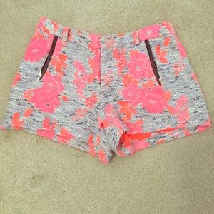 Anthropologie Neon Pink Accent Shorts
